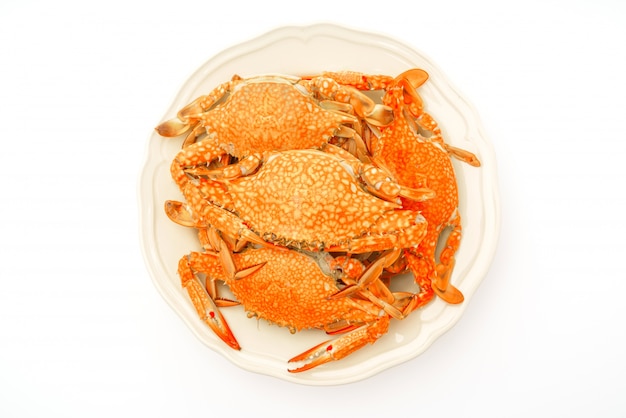 Free photo steamed crabs on white background .