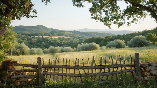 Stick fence on a plain