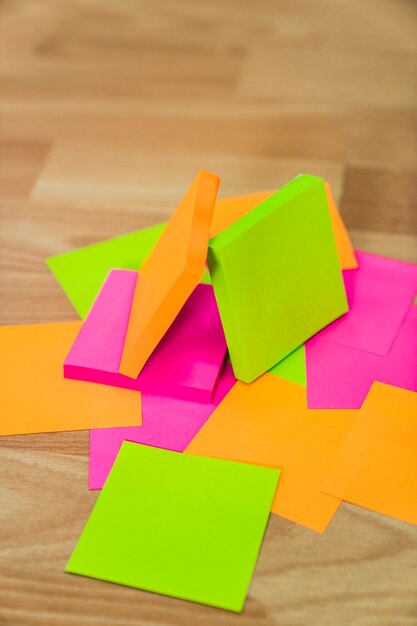 Sticky notes on floor