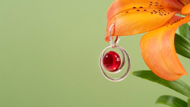 Still life of aesthetic earrings