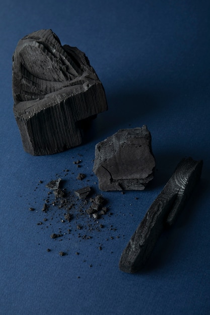 Free Photo still life of ashes with charcoal