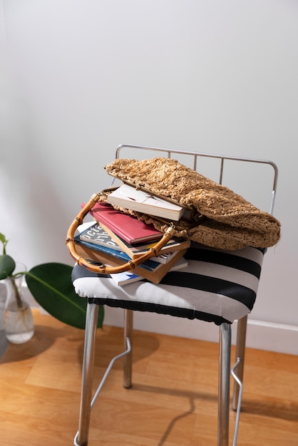 Free Photo still life of beach bag ready for travel