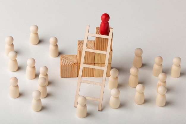 Still life business roles with various pawns