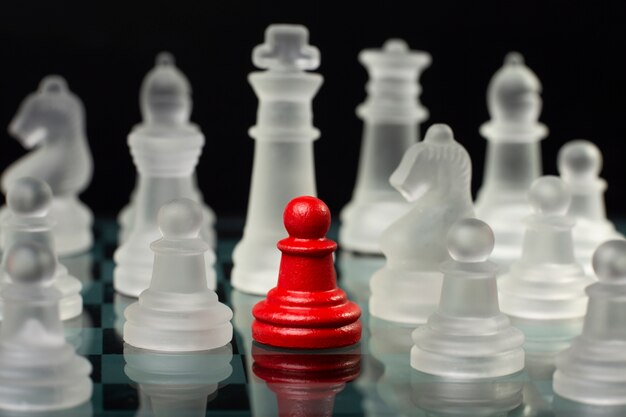 Still life business roles with various pawns