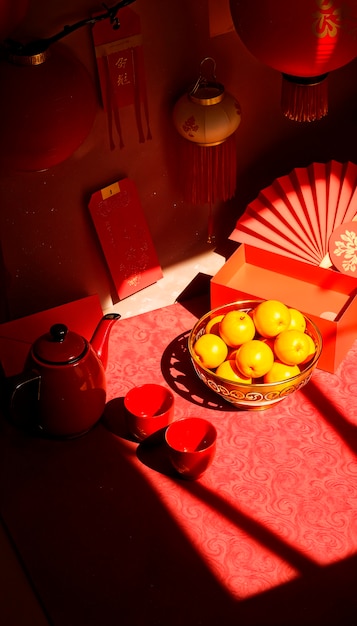 Free photo still life of chinese new year decor