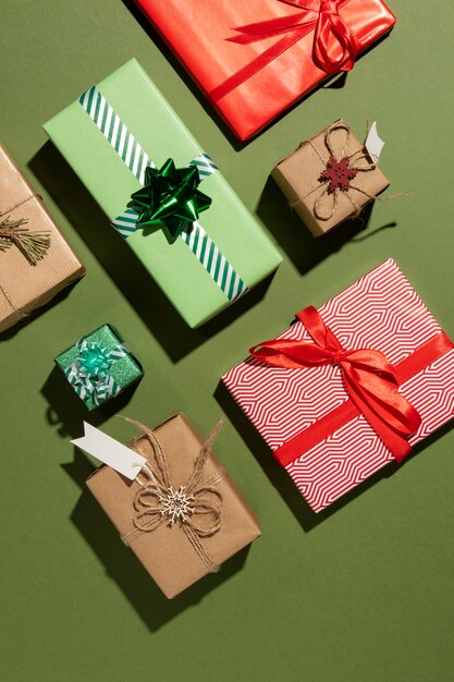 Still life of christmas gift boxes