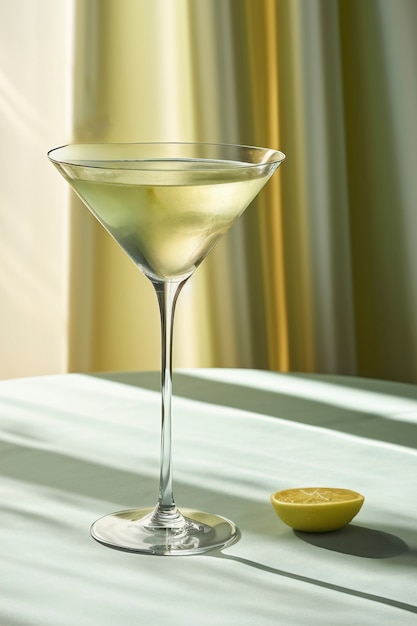 Still life of cocktail  on tablecloth