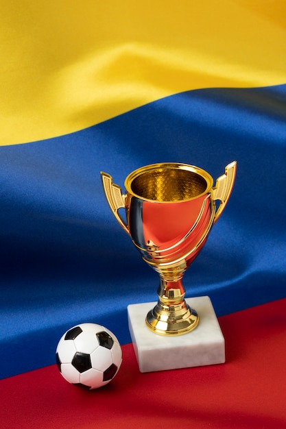 Free photo still life of colombia national soccer team