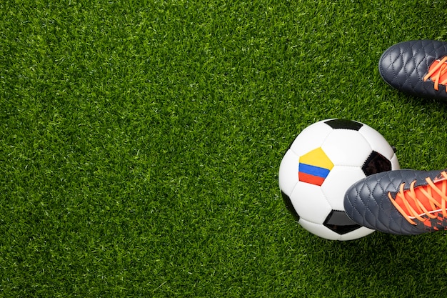 Free photo still life of colombia national soccer team