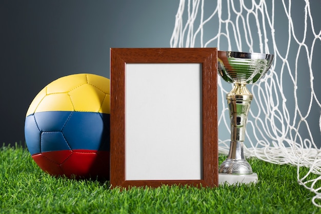 Free photo still life of colombian national soccer team