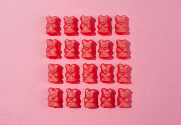 Free photo still life of colorful gummy bears