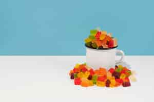 Free photo still life of colorful gummy bears