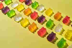 Free photo still life of colorful gummy bears