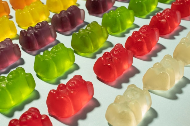 Free photo still life of colorful gummy bears