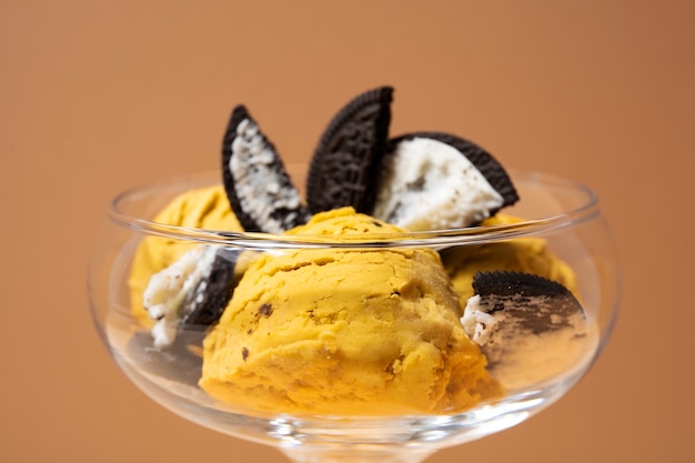 Free photo still life of cookies and ice cream