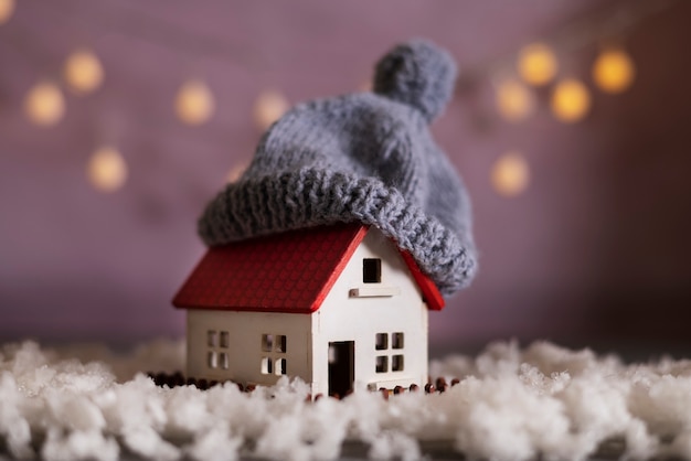 Still life of cozy house with toys