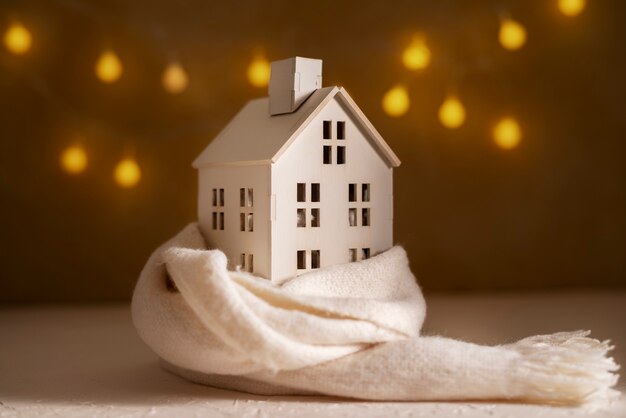 Still life of cozy house with toys