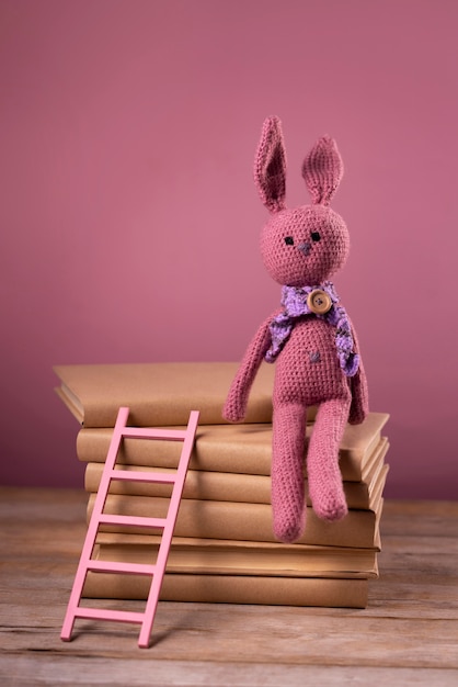 Free Photo still life of crochet plushies