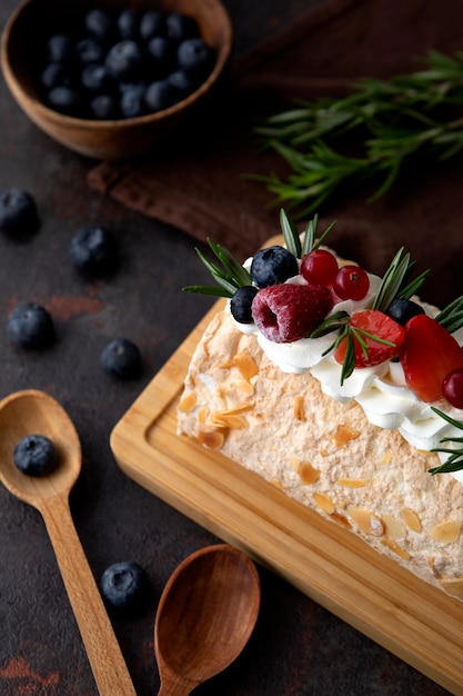 Free photo still life of cup of brazilian acai dessert