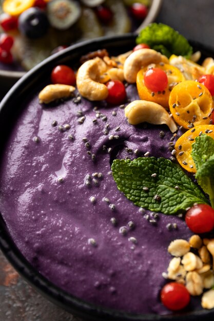 Free Photo still life of cup of brazilian acai dessert