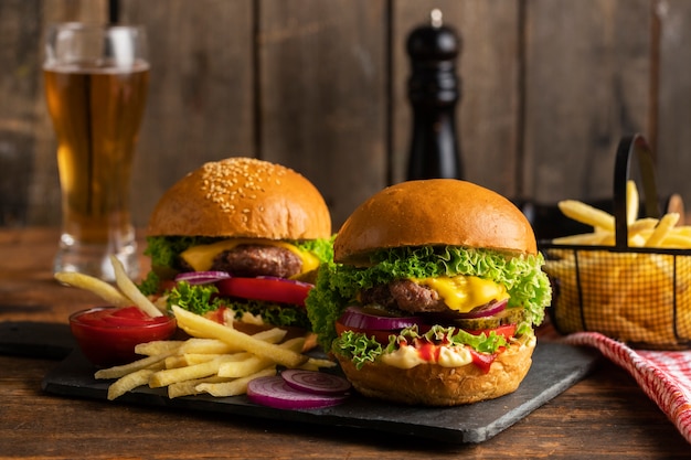 Free photo still life of delicious american hamburger