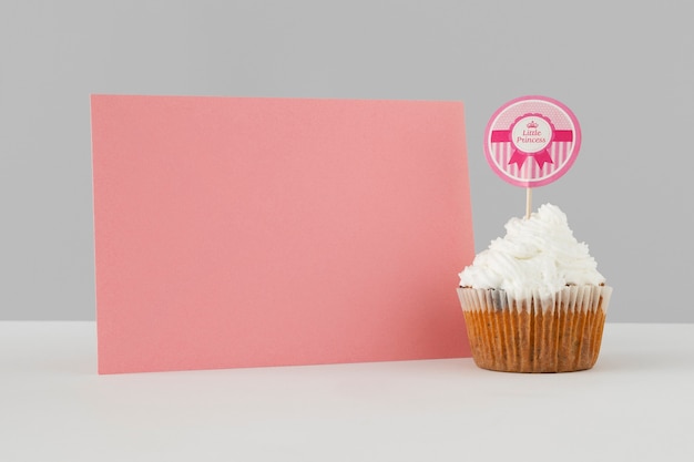 Still life of delicious cupcake