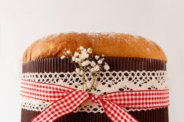 Still life delicious panettone arrangement