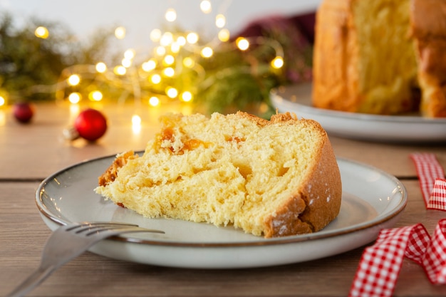 Free photo still life delicious panettone arrangement