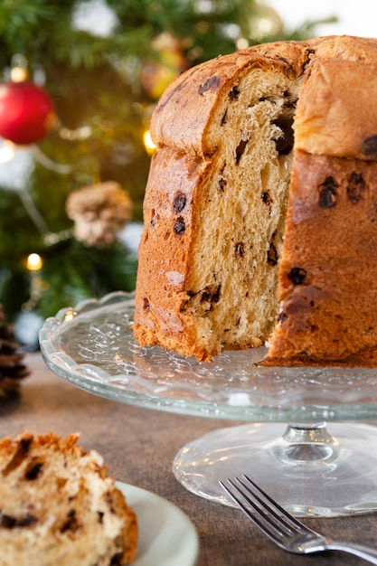 Still life delicious panettone assortment