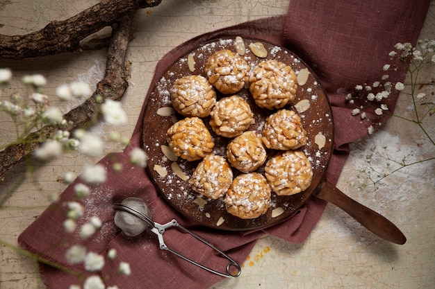 Free Photo still life of delicious pastry