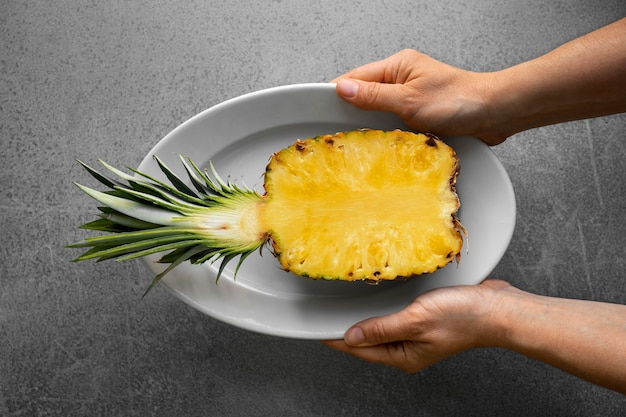 Free photo still life of delicious pineapple