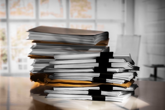 Free photo still life of documents stack