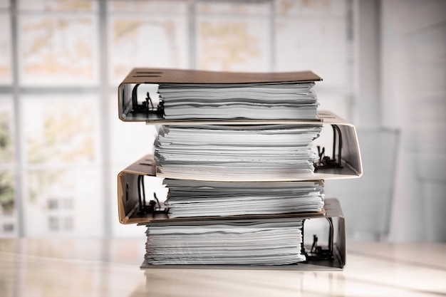 Free photo still life of documents stack