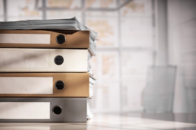 Free Photo still life of documents stack