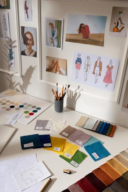 Free Photo still life of fashion designer's office