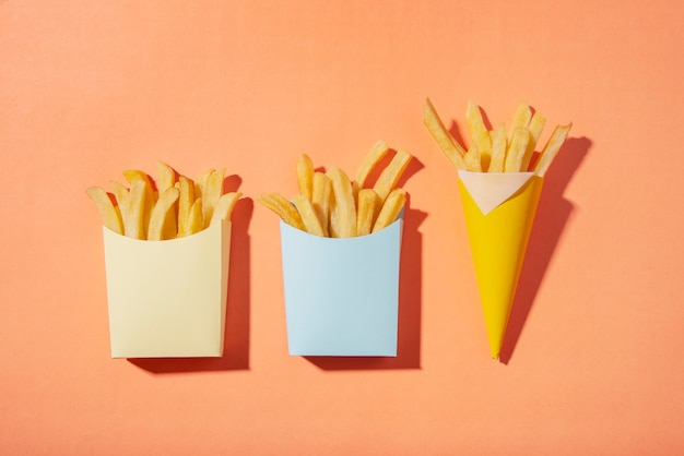 Still life of fast food dishes