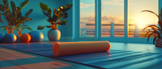 Free photo still life of foam roller