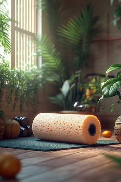 Free Photo still life of foam roller