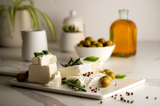 Free photo still life of fresh cheese