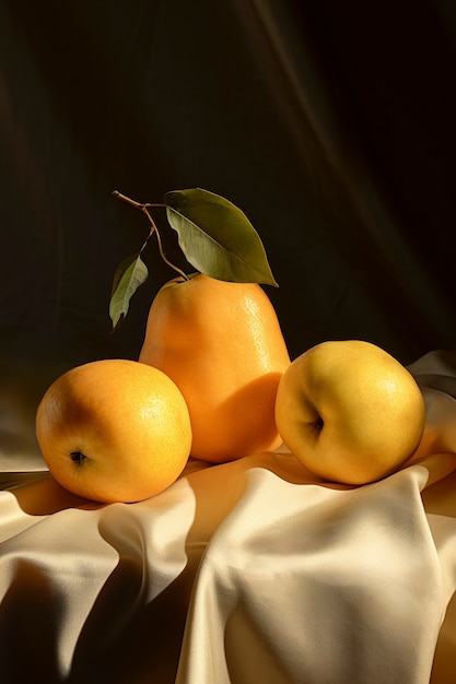 Free Photo still life of fruits on tablecloth