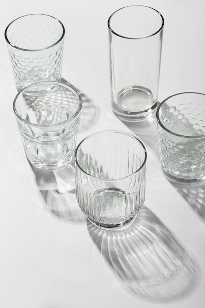 Still life of glass cups