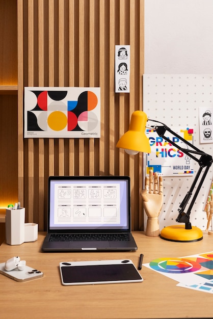 Still life of  graphic design studio