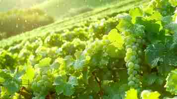 Free photo still life of green grapes in the vineyard