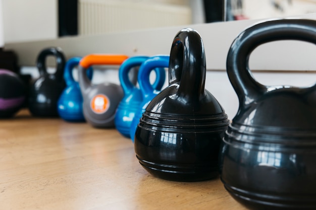 Still life of gym equipment