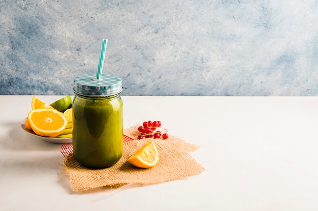 Free photo still life of healthy smoothie