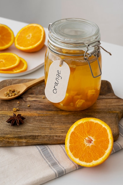 Free photo still life of kombucha bottle