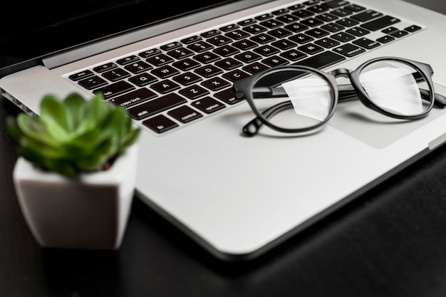 Free photo still life of laptop on desk