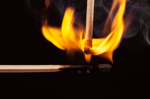 Free Photo still life of matches burning