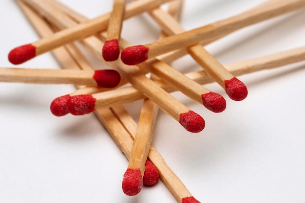 Still life of matches out of the box