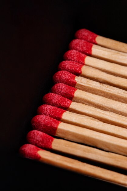 Still life of matches out of the box